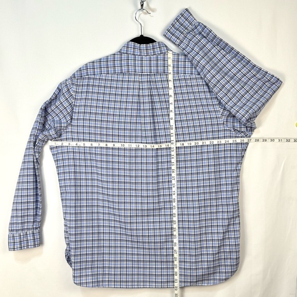 Ralph Lauren Luxury Oxford Men's XL White & Blue Checkered Plaid Shirt Excellent - Picture 4 of 8